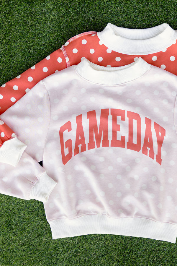 Girls: Best Friends Forever Red Polka Dot Reversible Sweatshirt