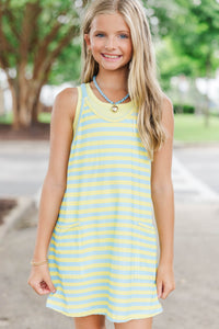 Girls: Moving And Grooving Yellow Stripe Romper