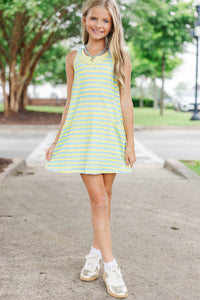 Girls: Moving And Grooving Yellow Stripe Romper