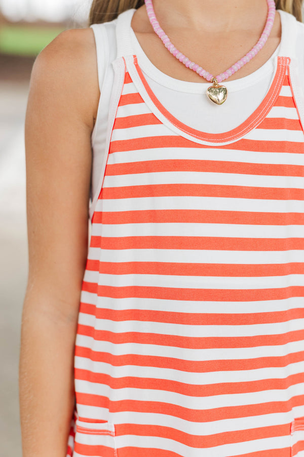 Girls: Moving And Grooving Red Stripe Romper
