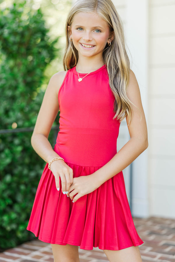 girls athletic dress Moocorvic Sleeveless Tennis Short Dresses High Waist Golf Workout Outfits with Shorts Pocket 12-13Years,Blue and will be commended and admired etc Girls Pink Bow Athletic Dress