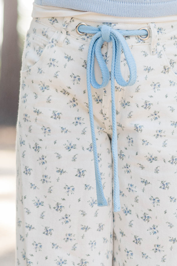 Girls: Timeless Love Cream Ditsy Floral Jeans