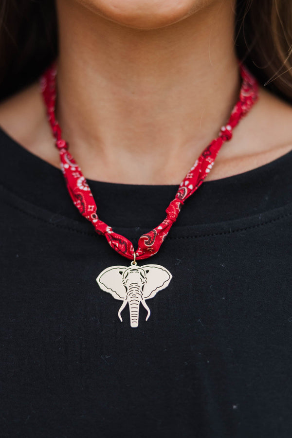 Loud And Proud Burgundy Elephant Necklace