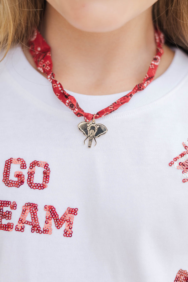 Girls: Loud And Proud Burgundy Elephant Necklace