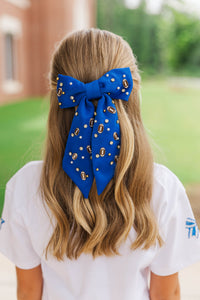 Girls: First Pick Royal Blue Football Hair Bow