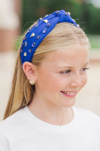 Girls: Making Headlines Royal Blue Football Headband