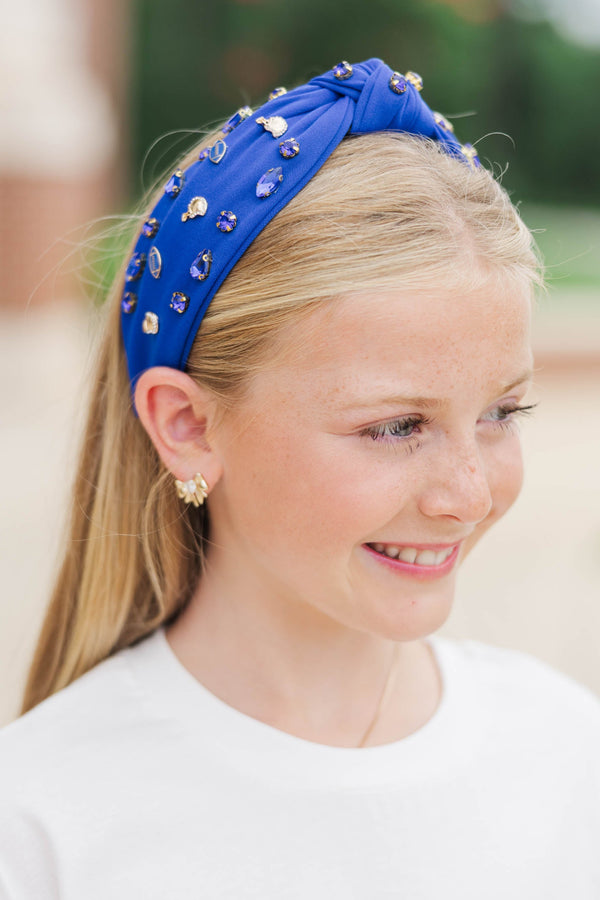 Girls: Making Headlines Royal Blue Football Headband