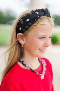 Girls: Making Headlines Black Football Headband