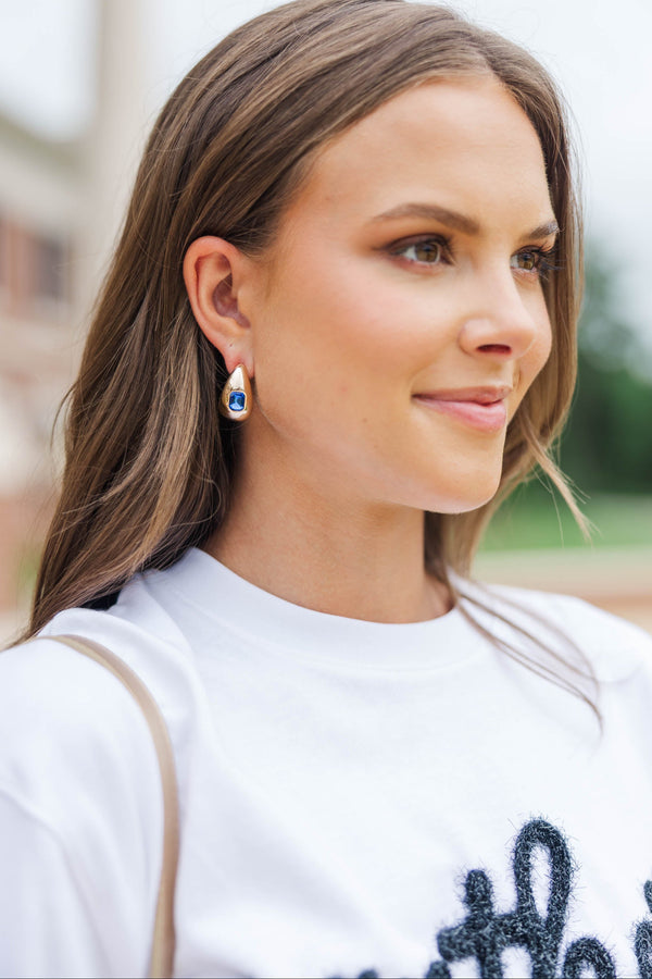 Darling Choice Blue Teardrop Earrings