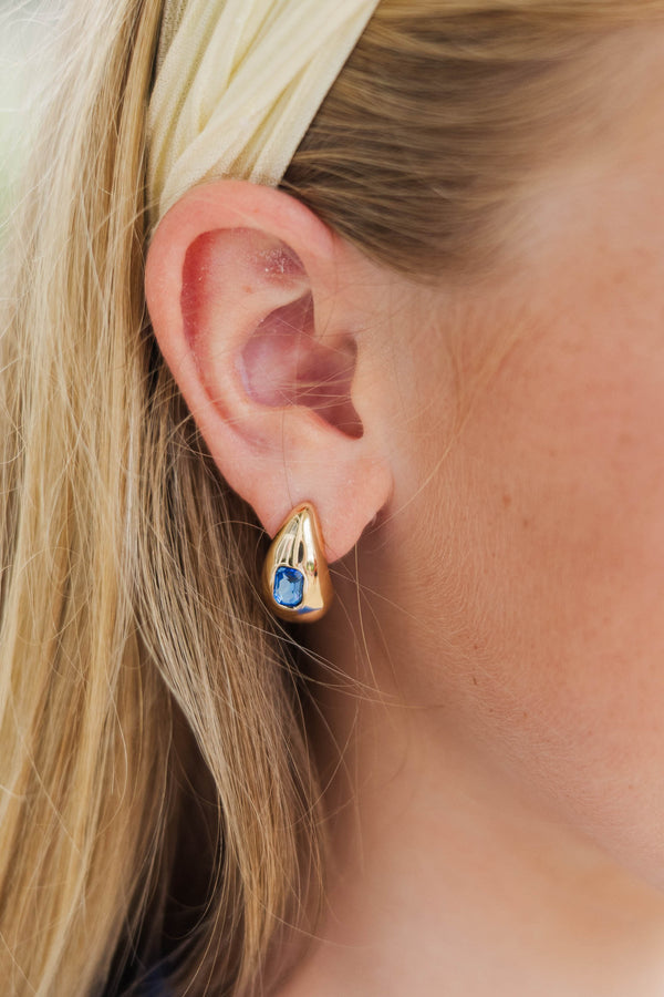 Girls: Darling Choice Blue Teardrop Earrings