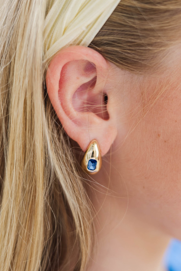 Girls: Darling Choice Navy Teardrop Earrings