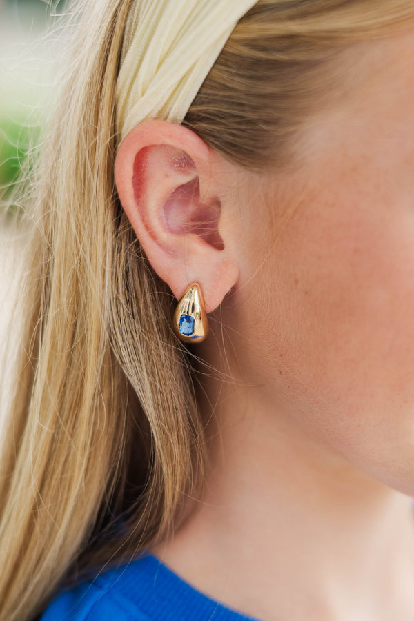 Girls: Darling Choice Blue Teardrop Earrings