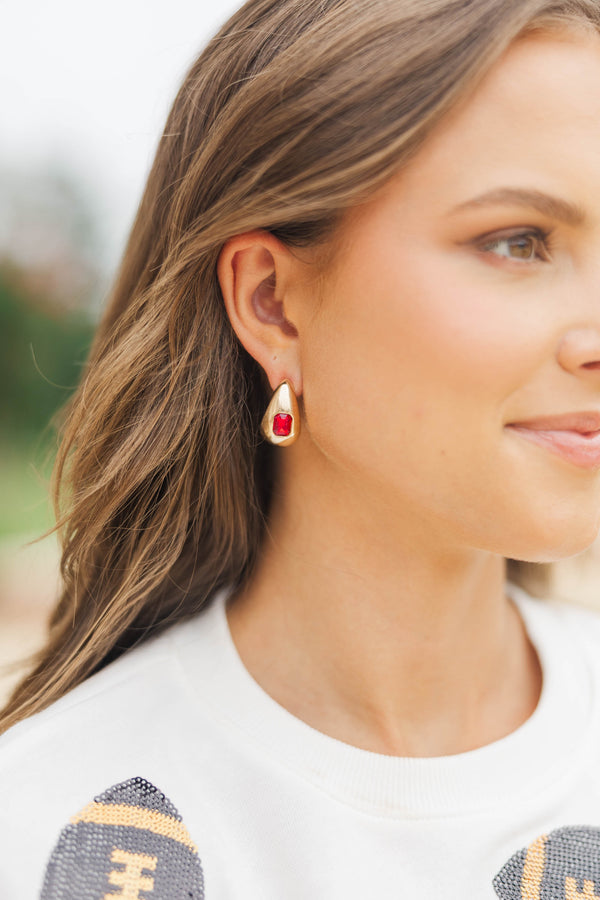 Darling Choice Red Teardrop Earrings