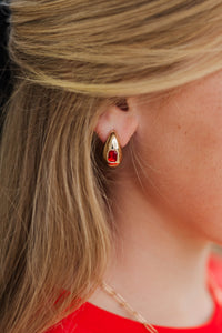 Girls: Darling Choice Red Teardrop Earrings