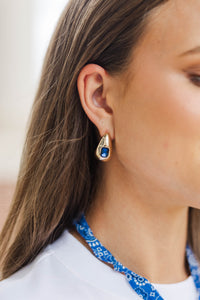 Darling Choice Navy Teardrop Earrings