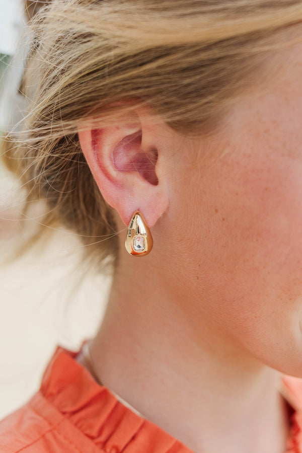 Girls: Darling Choice Gold Teardrop Earrings