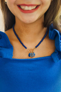 Girls: The Superfan Royal Blue Gameday Beaded Necklace