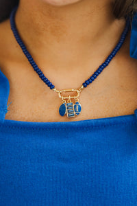 Girls: The Superfan Royal Blue Gameday Beaded Necklace