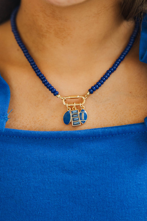 Girls: The Superfan Royal Blue Gameday Beaded Necklace