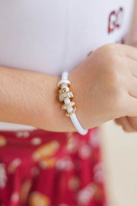 Girls: Saturday Stack White Gameday Bracelet