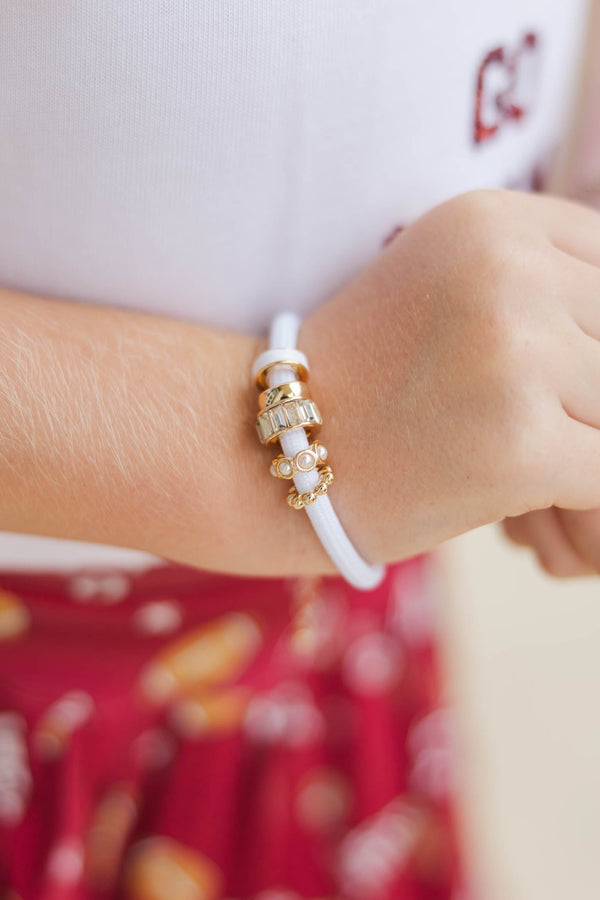 Girls: Saturday Stack White Gameday Bracelet