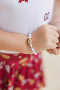 Girls: Saturday Stack White Gameday Bracelet