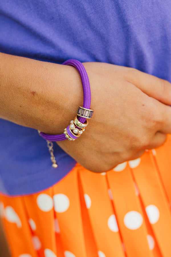 Girls: Saturday Stack Purple Gameday Bracelet