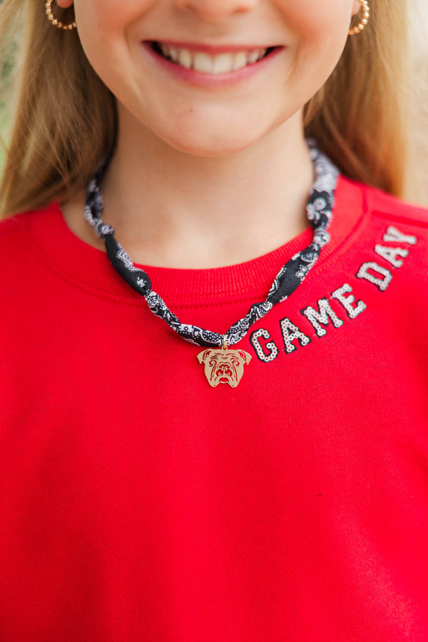 Girls: Loud And Proud Black Bulldog Necklace