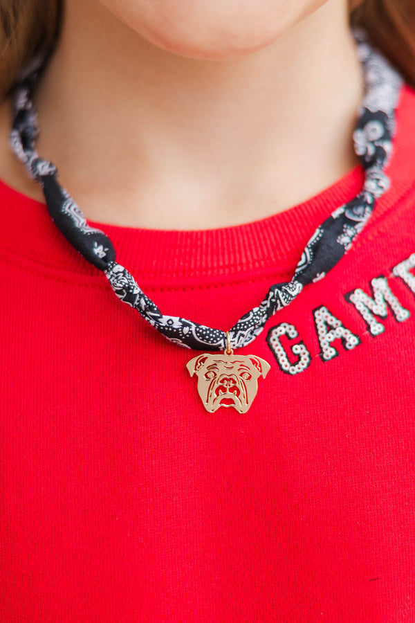Girls: Loud And Proud Black Bulldog Necklace