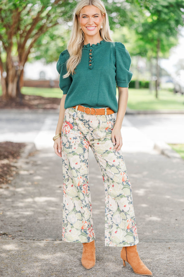 Chai Time Emerald Green Sweater