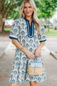 Worth Keeping Navy Medallion Dress