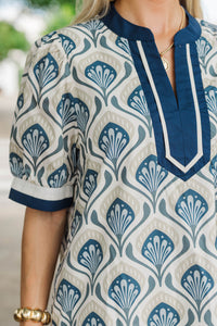 Worth Keeping Navy Medallion Dress