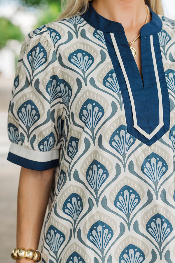 Worth Keeping Navy Medallion Dress