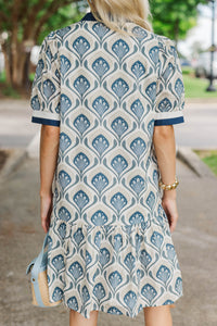 Worth Keeping Navy Medallion Dress
