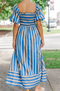 Sweetest Thing Taupe Striped Midi Dress