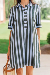 Made Me Smile Light Blue Striped Dress