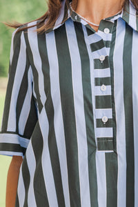 Made Me Smile Light Blue Striped Dress