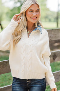 Autumn State Cream Layered Sweater