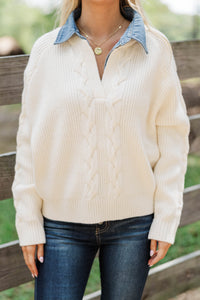 Autumn State Cream Layered Sweater