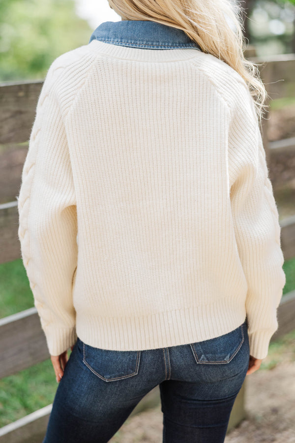 Autumn State Cream Layered Sweater