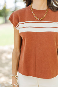 Consider It Done Rust Stripe Sweater