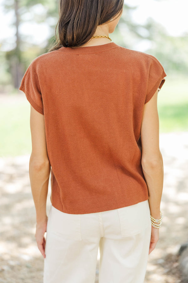 Consider It Done Rust Stripe Sweater