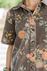 Country Weekend Brown Floral Dress