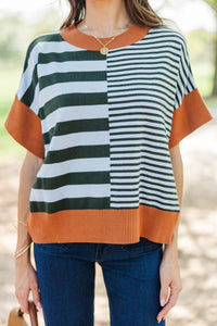Endless Possibility Green Striped Sweater