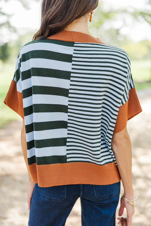 Endless Possibility Green Striped Sweater