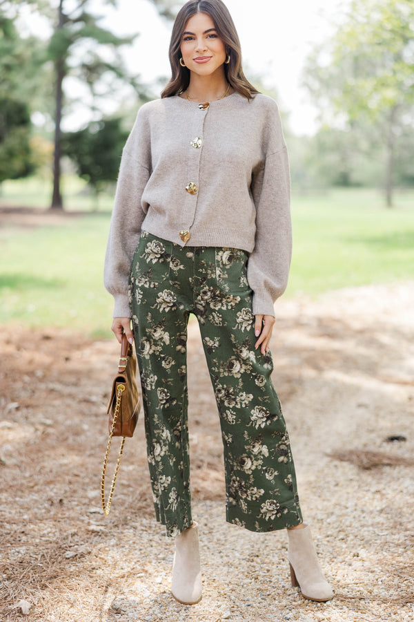 Collected Comfort Taupe Button Up Sweater