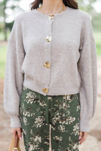 Collected Comfort Taupe Button Up Sweater