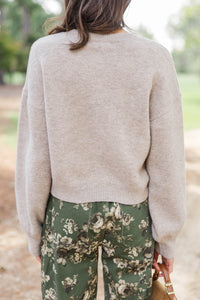 Collected Comfort Taupe Button Up Sweater