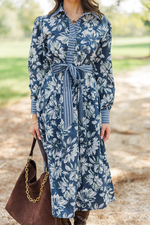 Dream State Blue Floral Midi Dress