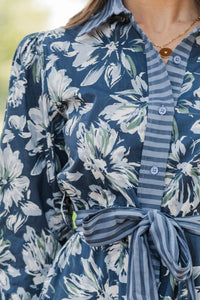 Dream State Blue Floral Midi Dress
